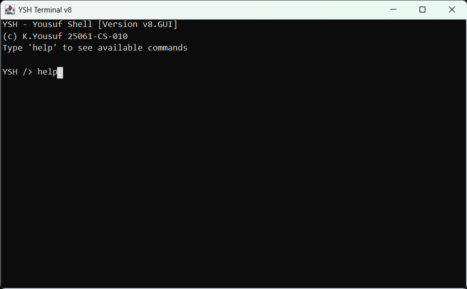 YSH v8 terminal
